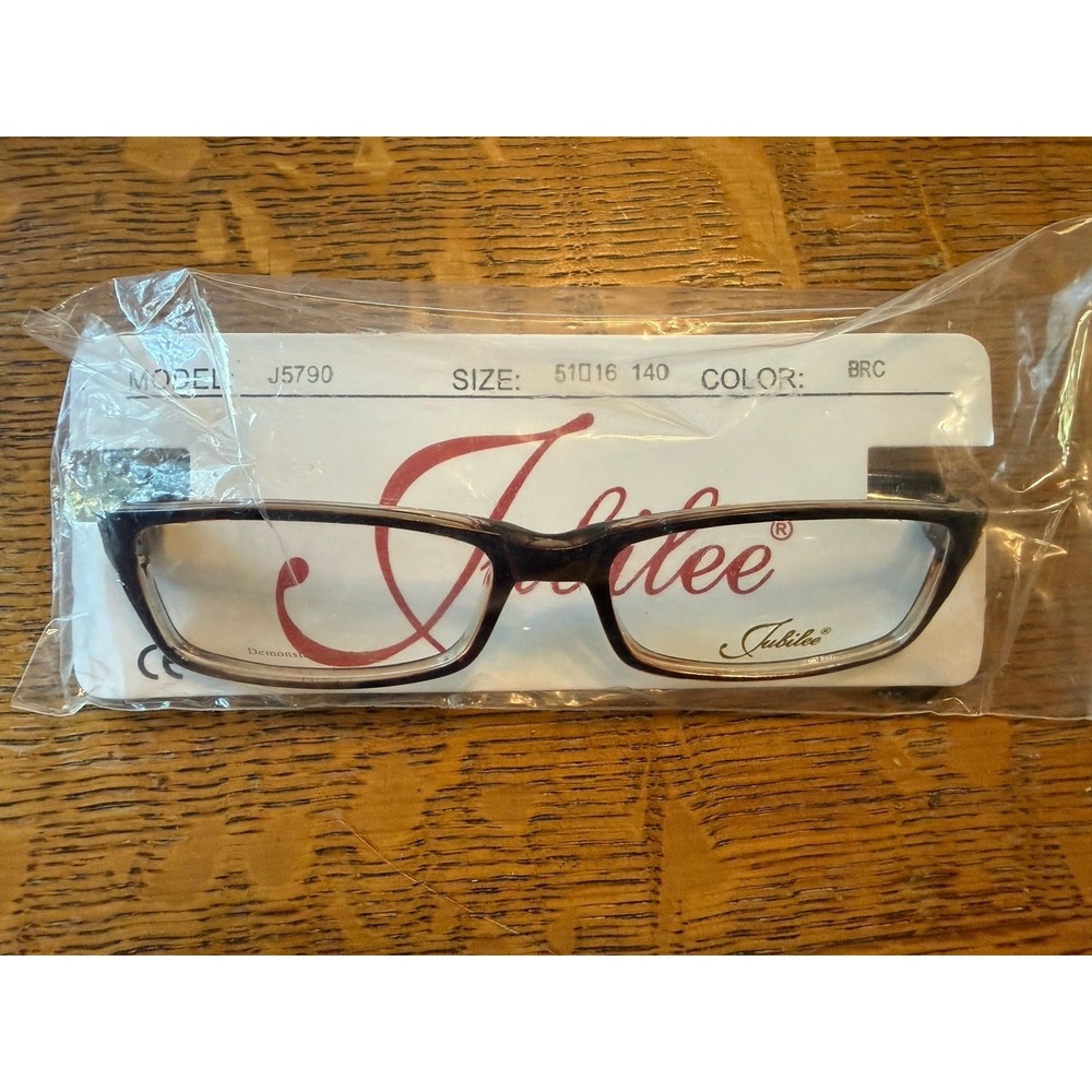 NEW Jubilee 5790 Blk‎ Lt Brown Design Plastic EYEGLASSES FRAME RX 51-16-140